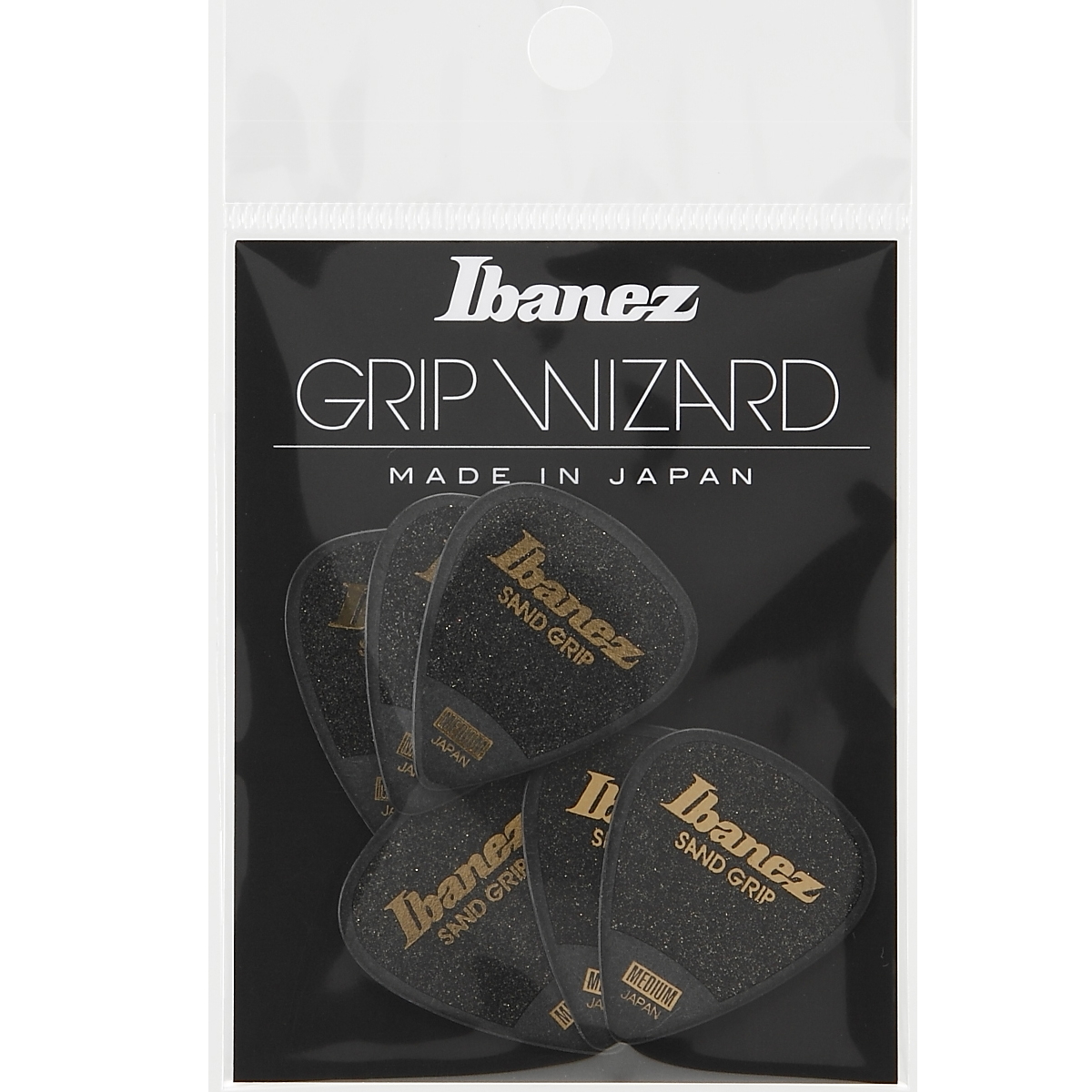 Ibanez Flat Pick Sand Grip schwarz 6 Stück - PPA14MSG-BK