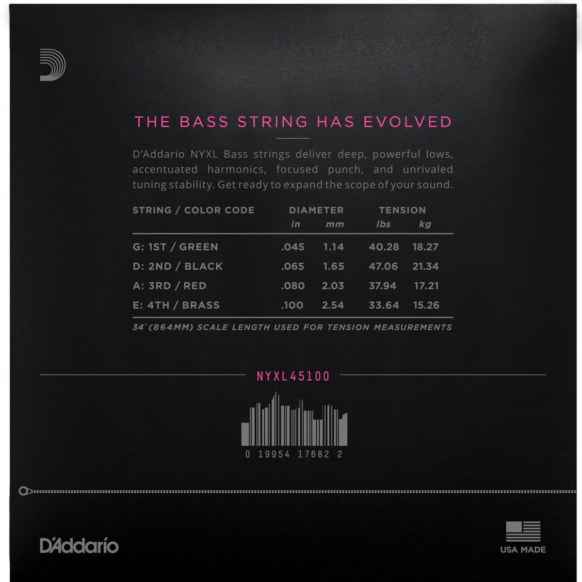 Daddario NYXL45100 Bass Set Daddario NYXL45100 Bass Set