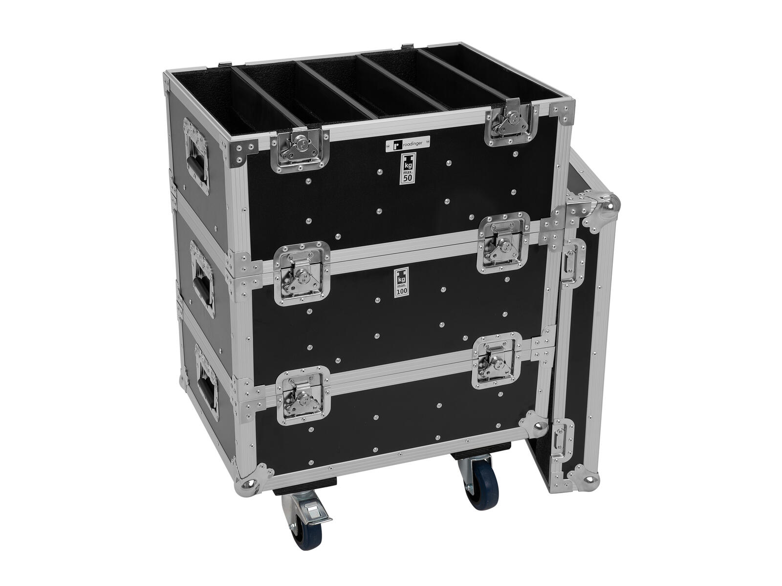 Roadinger Flightcase 8x IP PIX Strobe RGB CW+WW mit Rollen