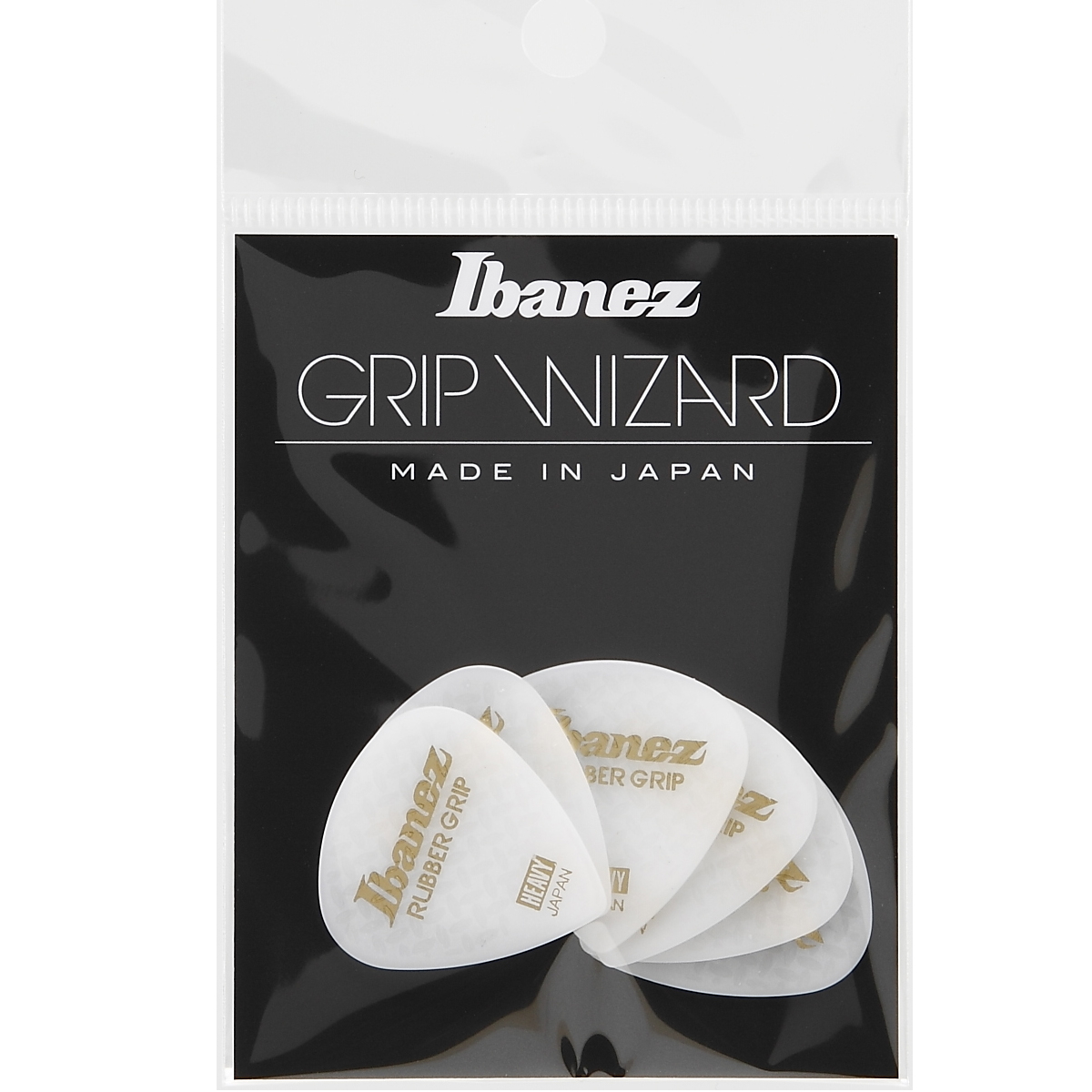 Ibanez Grip Wizard Series Rubber Grip Flat Pick - PPA16HRG-WH