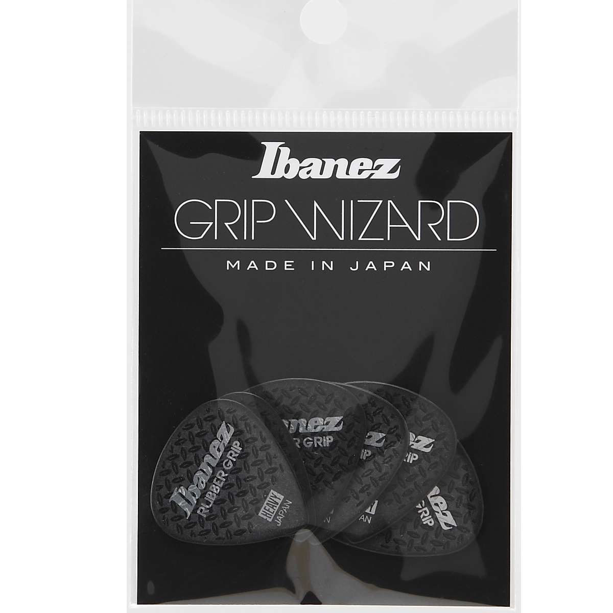 Ibanez Flat Pick Rubber Grip schwarz 6 Stück - PPA16HRG-BK