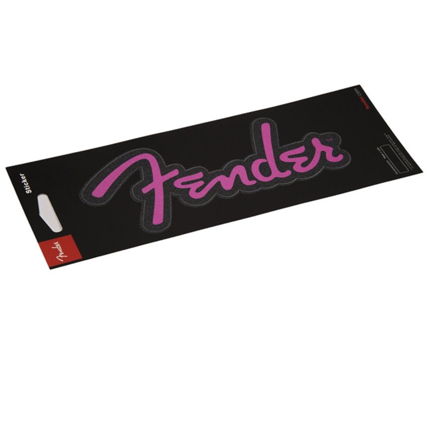 Fender Logo Sticker Pink Glitter