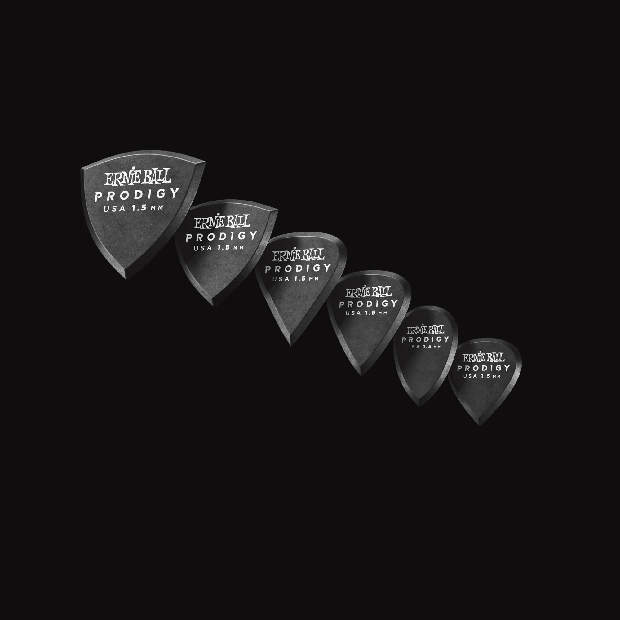 Ernie Ball Plektren Prodigy Multipack 1,50mm schwarz