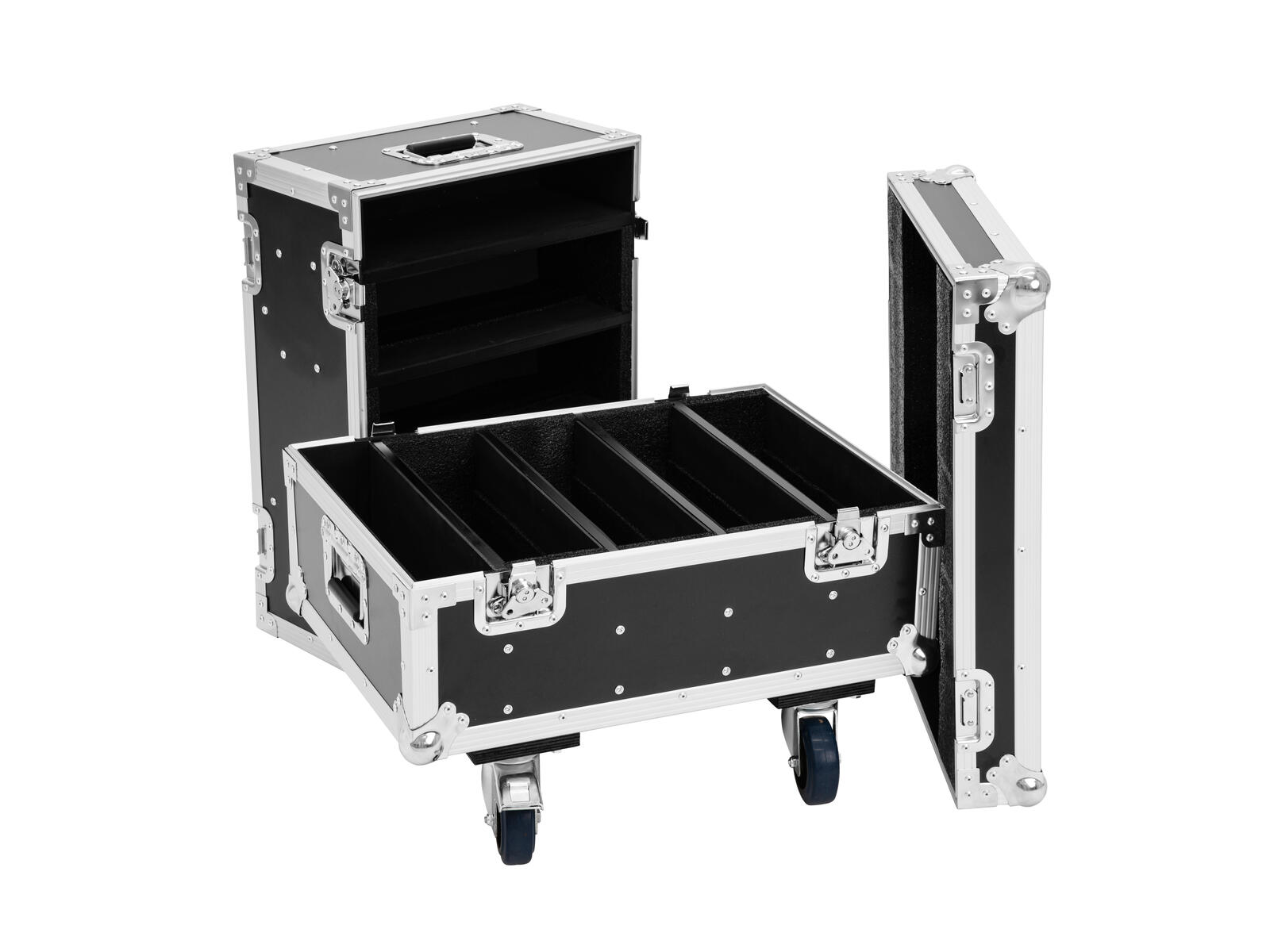 Roadinger Flightcase 8x IP PIX Strobe RGB CW+WW mit Rollen