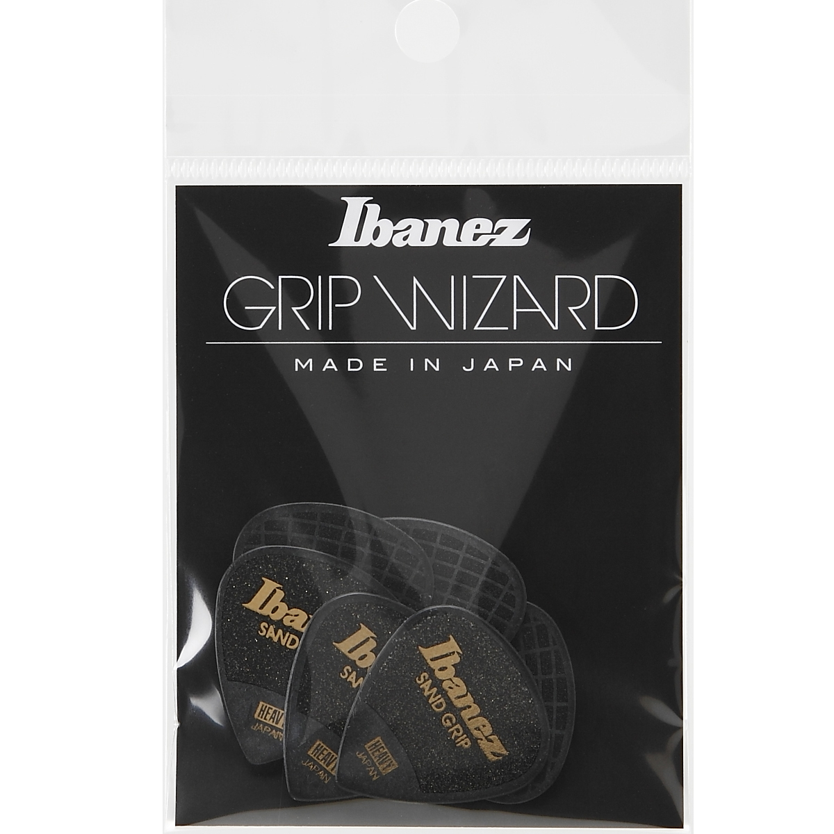 Ibanez Flat Pick Sand Grip schwarz 6 Stück - PPA16HSG-BK
