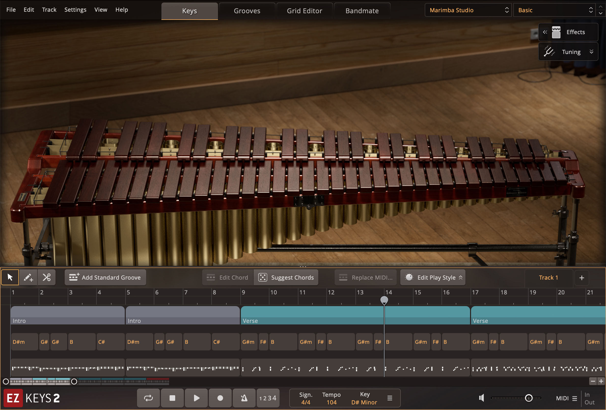 TOONTRACK Melodic Percussion - Wood EKX - Marimba Screenshot