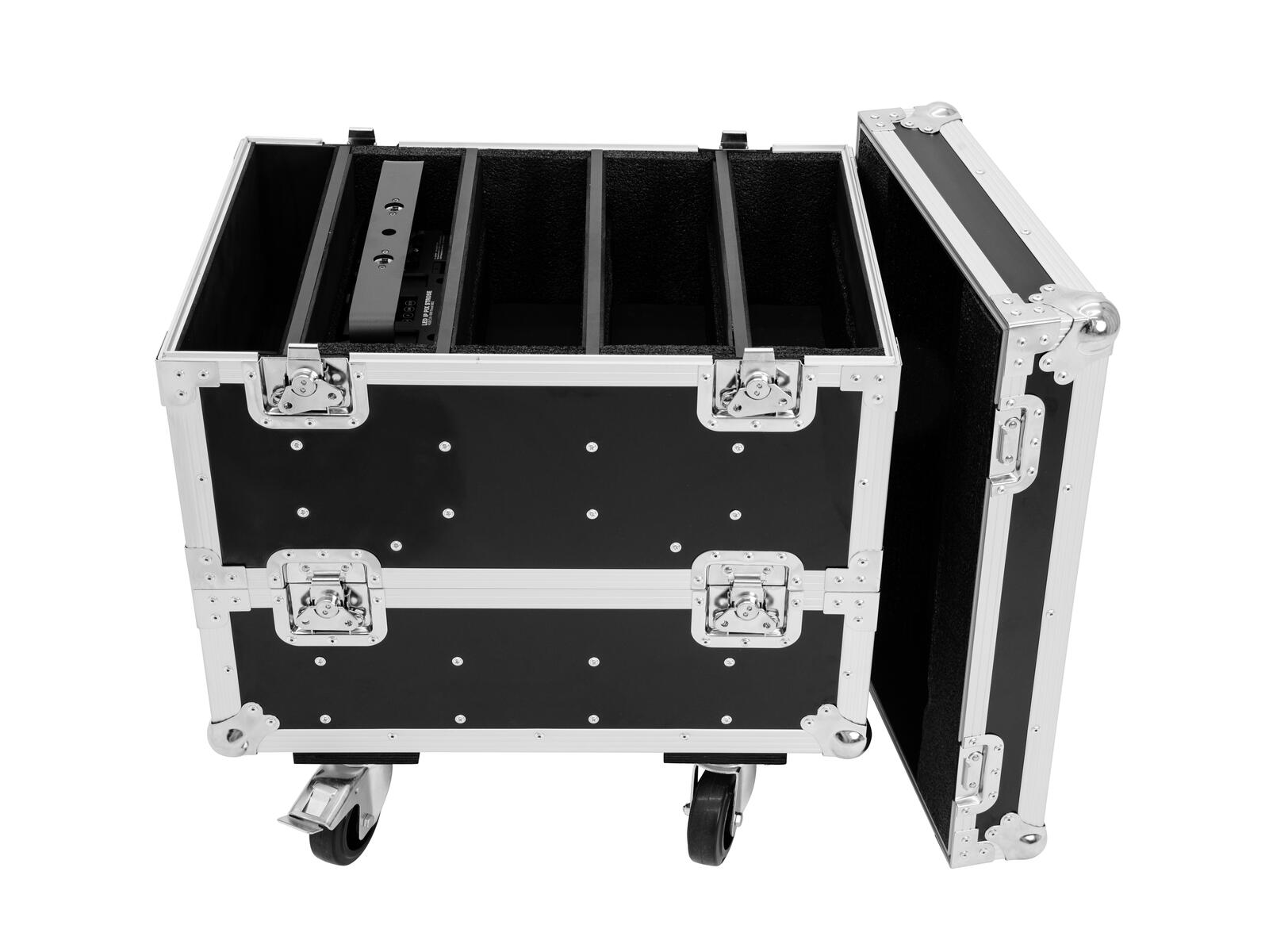 Roadinger Flightcase 8x IP PIX Strobe RGB CW+WW mit Rollen