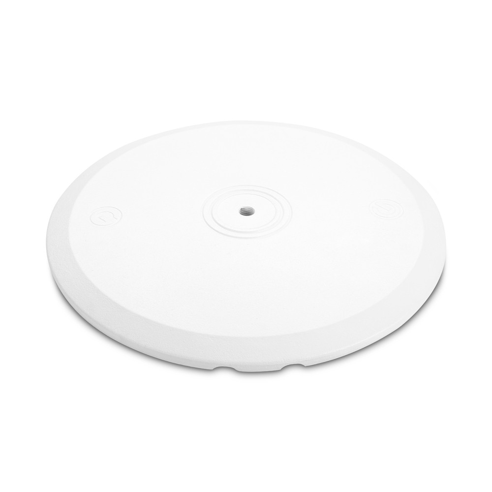 Gravity WB123W weiß Rundfuß Guß 9kg, ohne VARIWEIGHT® Gewichtsscheibe, mit M20, Rundsockel für Boxenstativ