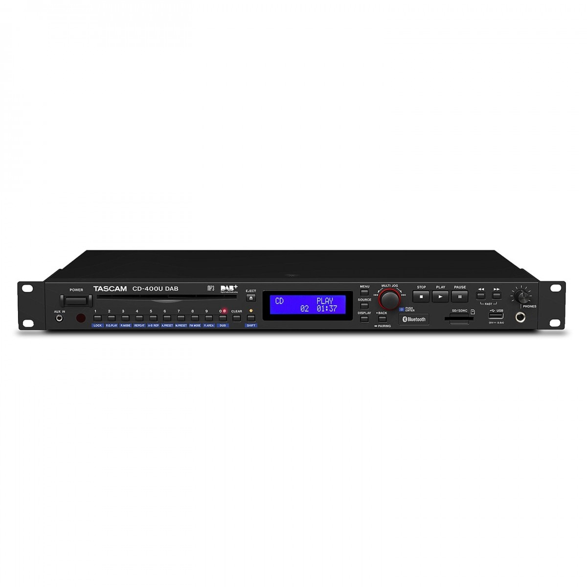 TASCAM CD-400U DAB Multimedien-Player 19Zoll 1HE, CD/SD/USB, Bluetooth, FM-Tuner (DAB)