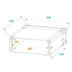 ROADINGER Effektrack CO DD 5HE 19Zoll 24cm Korpustiefe