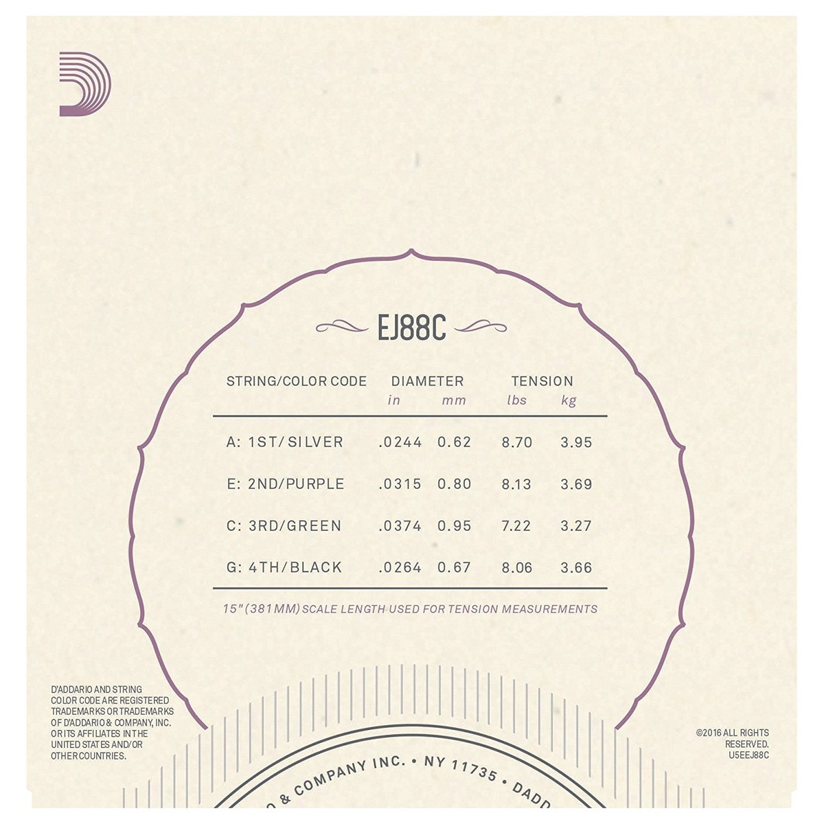 Daddario EJ88C Saitensatz für Konzertukulele