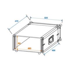 ROADINGER Effektrack CO DD 5HE 19Zoll 40cm Korpustiefe