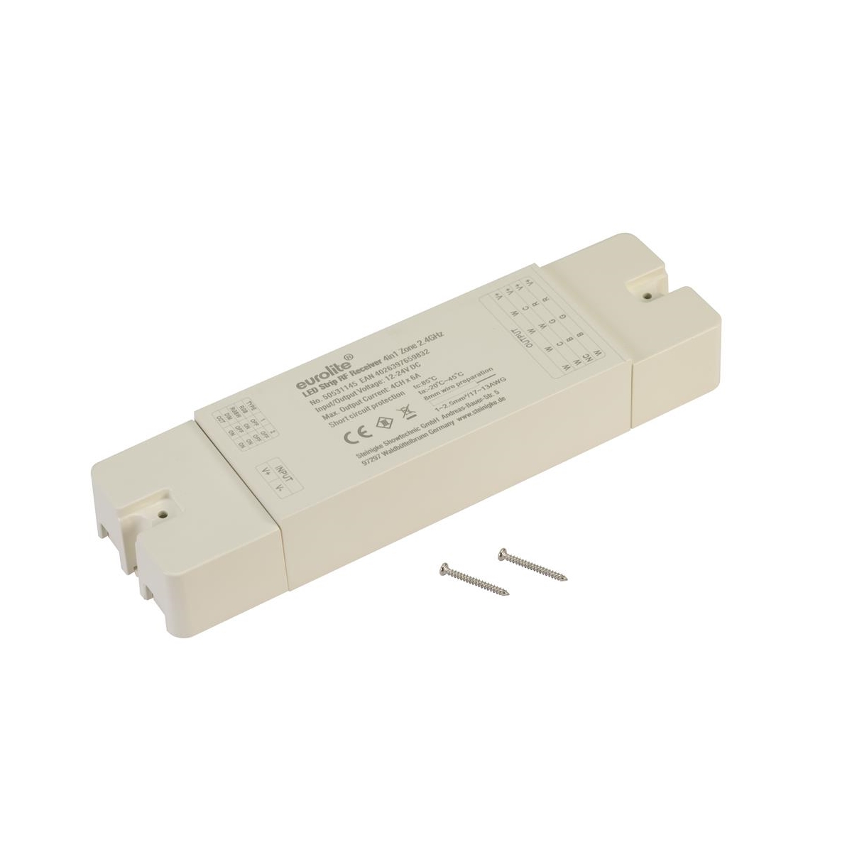 eurolite LED Strip 4in1 Zone RF Empfänger/Erweiterungscontroller mit 4x 6A für RGB/W und Dualweiß, ohne Netzteil und Fernbedienung