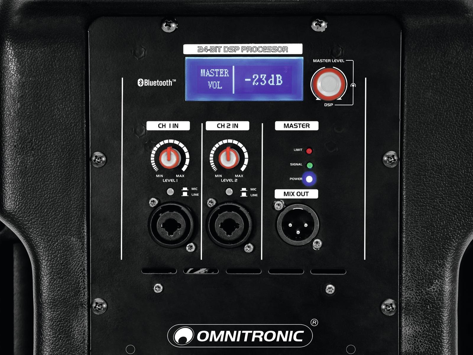 Omnitronic XKB-212A 2-Wege Lautsprecher, aktiv, mit Bluetooth