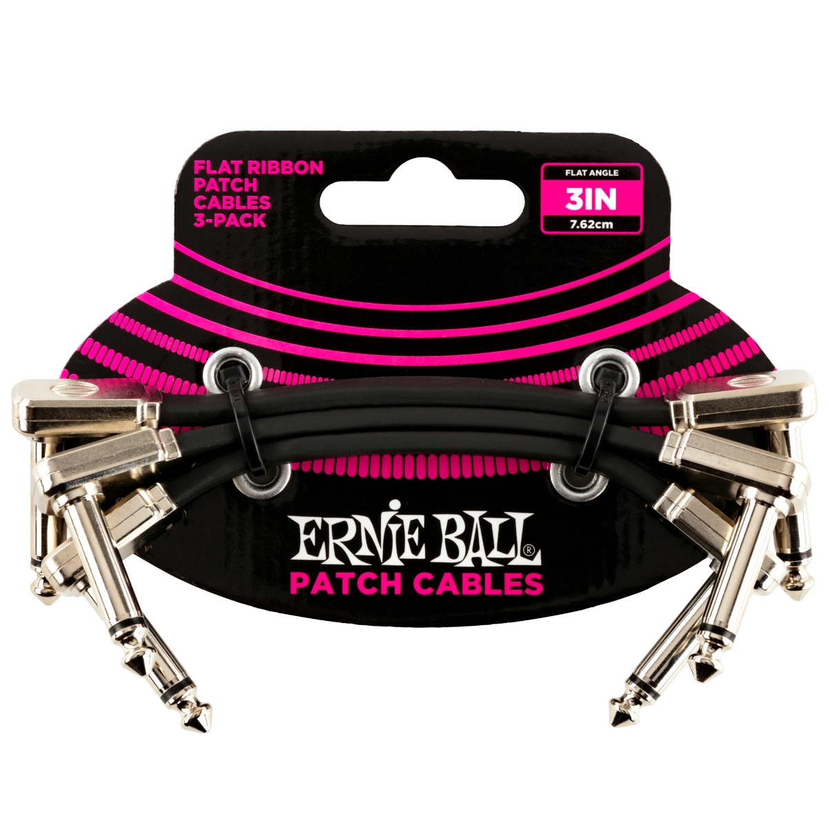 Ernie Ball EB6220 3" Flat Ribbon Patchkabel 3-Pack