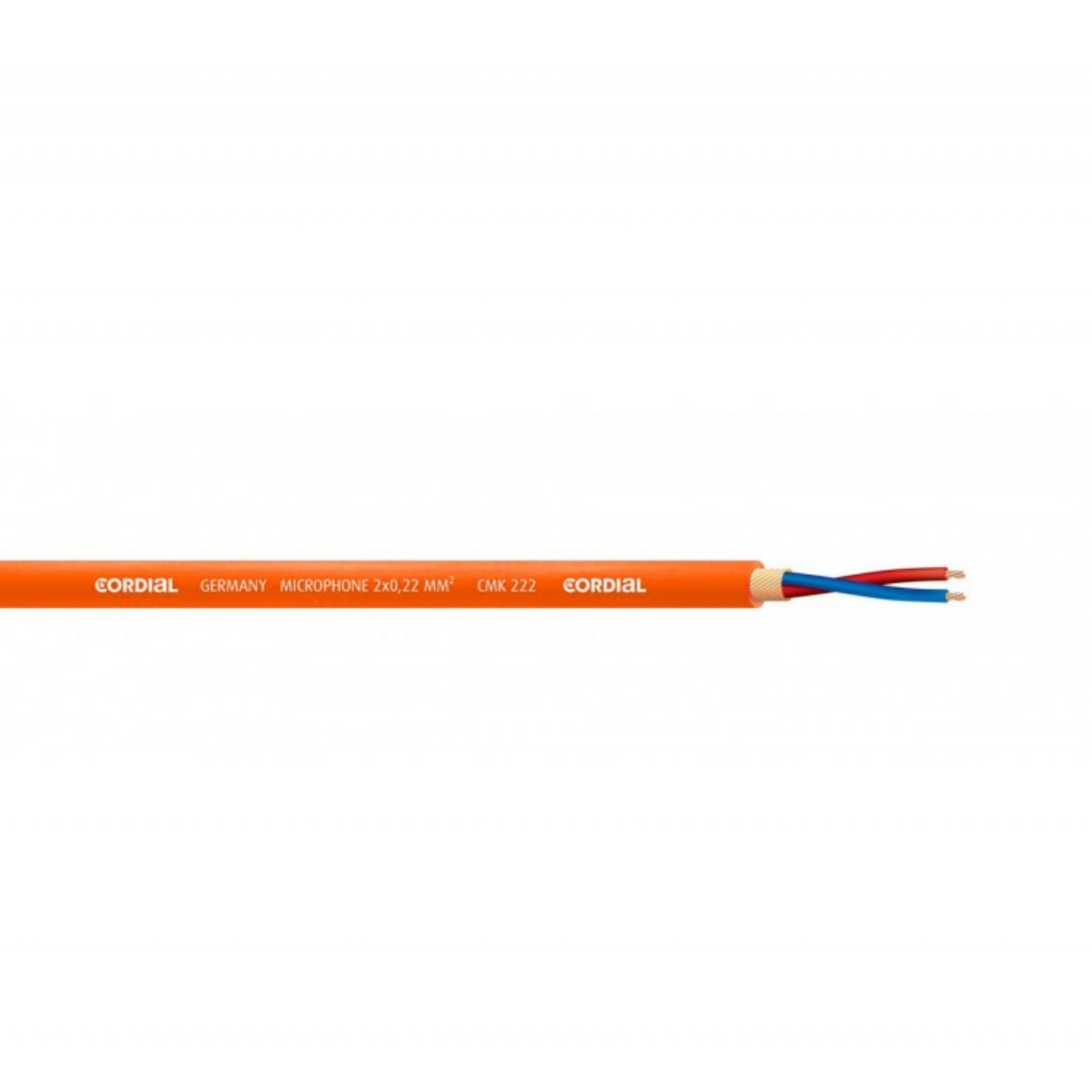 Cordial CMK222 orange Mikrofonkabel/m, 2x 0,22mm², Leiteraufbau 28x 0,10mm, Durchmesser 6,4±0,2mm
