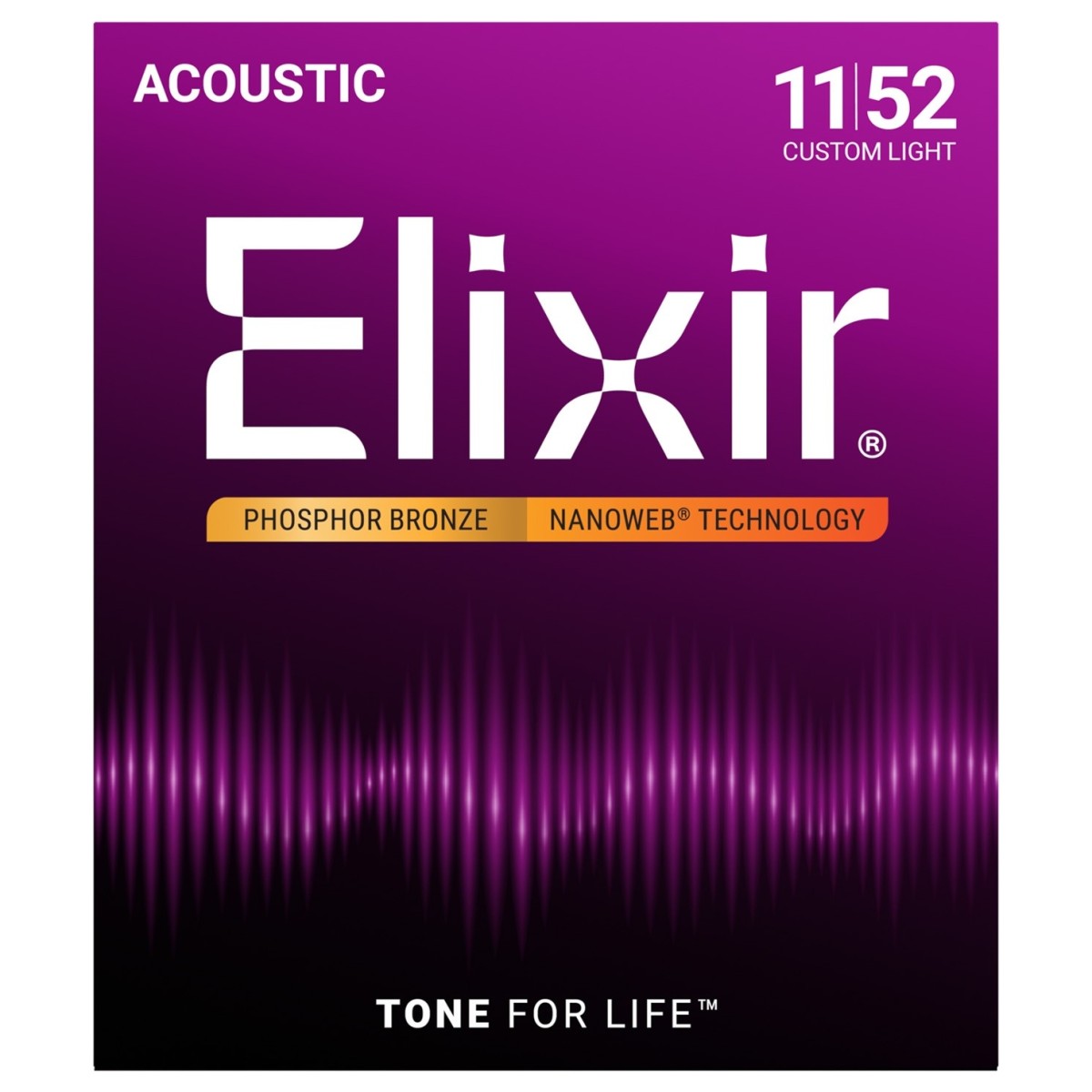 Elixir Nanoweb Phosphor Bronze CustomLight 11-52